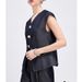 Women's Clothing Blue Casual V Neck Vest Summer Designed Waistcoat Vest Jacket_ecoleips.com