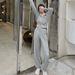 Women's Casual Spors Sui, New Auumn Korean Syle, Hooded Jacke And High-waised Drawsring Jogger Pans Wo-piece_ecoleips.com