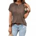 2026 Spring/Summer Foreign Trade Women's Clothing New European And American Solid Color Twist Button_ecoleips.com