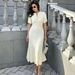 Women's Clothing Popular Summer Women's Fashion Simple Solid Color Button Short Sleeve Slim Knitted Dress_ecoleips.com