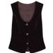 Women's Retro Style Vintage U Neck Velvet Vest Sleeveless Outerwear for Early Autumn Sophisticated Fitted Layered_ecoleips.com