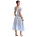 Women's Clothing Long Skirt Palace Retro Lace High Waist Slim V Neck Sexy Short Sleeved Long Dress_ecoleips.com