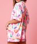 Women's Clothing Satin Printed Two Piece Set Home Clothes Pajamas_ecoleips.com