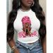 Women's Clothing Summer New Hot Girl Style T-Shirt Women's Slim Fit Short Sleeve Portrait Print Fashion Top_ecoleips.com