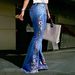 Cross-border, Vintage Dark Blue, Embroidered Jeans Women, Mid-high Waist, Extended Length, Floor-length Flared Pants For_ecoleips.com
