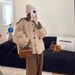 Women's Clothing Women's Casual Eco-Friendly Sherpa Jacket Winter Short Coat Loose Thick Faux Fur Outerwear Youthful Top (Khaki, Black)_ecoleips.com