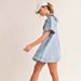 European And American Independent Site Women's Denim 2025 Summer New Style Turn-down Collar Loose Ruffle Dress_ecoleips.com