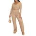 Women's Stylish Solid Color Long-Sleeve Trousers Set Timeless Style Effortless Comfort Fashion for Effortless Elegance_ecoleips.com