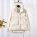 Women's fashion thick cotton vest loose standing collar short cotton-padded vest_ecoleips.com