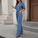 Women's Denim Vest & Shorts Set – Slim Fit Washed Two-Piece Outfit, Summer Casual & Streetwear Style_ecoleips.com