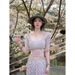 Korean Style Women's Off-Shoulder T-Shirt Purple Short-Sleeved Slim Fit U-Neck Top Pure Sexy Design Casual Streetwear_ecoleips.com