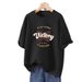 Retro Women's Oversized T-Shirt Loose Fit Short Sleeve Off-the-Shoulder Top for Summer Tummy Covering Style_ecoleips.com