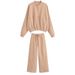 Women's Clothing Autumn And Winter Fashion Personalized Zipper Leisure Sports Suit Long Sleeve Casual Pants Two Piece Set_ecoleips.com