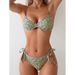 New Women's Printed Lace-Up Two-Piece Swimsuit Beach Spa Bikini Swimwear American Styl_ecoleips.com