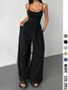 2026 Women's Sleeveless Wide-Leg Jumpsuit - Casual And Stylish Summer Wear With Pocket Design, Ladies' Sports Set_ecoleips.com