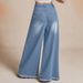 Women's Clothing Street Retro Wide Leg Frayed Edge Washed Denim Trousers_ecoleips.com