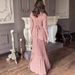 Elegant Spring Long Sleeve Maxi Dress With Pleated Skirt - Flattering Slim Fit For Women, Soft Polyester-Cotton Blend, Round Neck, Mid Waist, Pure_ecoleips.com