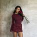 Three-dimensional Floral Patchwork Long-sleeve Dress, Cross-border 2025 Autumn New European And American Style_ecoleips.com