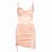 2 Satin Fishbone Strap Short Dress Two-Piece Set Women's Outfit_ecoleips.com
