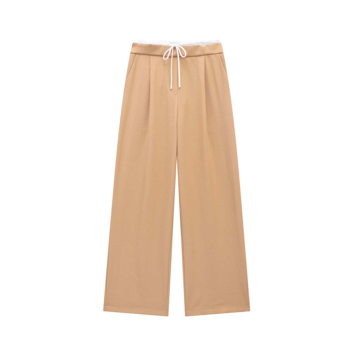 Women's Clothing New Street Style Lace Up Stitching Design Casual Pants_ecoleips.com