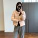 Ultra-Light Women's Short Down Jacket With 95% White Goose Down - Slim Fit Round Neck Casual Coat For Autumn Layering (White, Black, Beige, Pink)_ecoleips.com