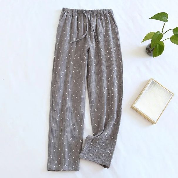 Couple's Cotton Gauze Pajama Pants For Men & Women Loose Casual Lounge Pants Thin Spring Summer Sleep Trousers Outdoor Wear_ecoleips.com