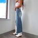2025 Spring And Summer New High Waist Irregular Raw Edge Denim Skirt Women's Clothing Distressed Washed Skirt_ecoleips.com