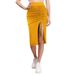Aria Basics Aria Basics Cross-border European And American Spring/Summer New Fashionable Simple Sophisticated Asymmetrical High-Slit_ecoleips.com