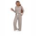 Soft Brushed Knit Lounge Set With Striped Design - Long Sleeve Top & Pants Two-Piece Outfit For Women & Men_ecoleips.com