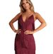 New Sexy Dress Fringed Splicing Backless Dress Skirt Deep V-neck Dress_ecoleips.com