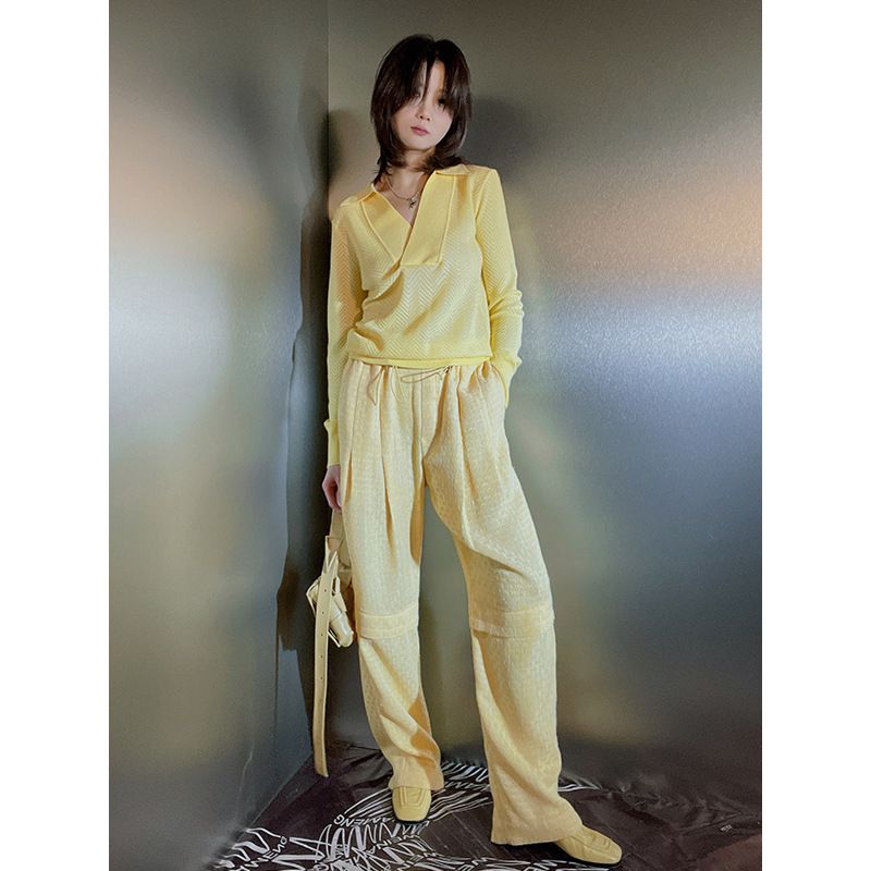 Suitable For All Seasons Designer Women's Jacquard Linen Blend Casual Sweatpants_ecoleips.com