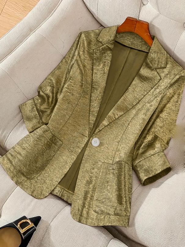 Women's Clothing Three Quarter Sleeve Suit Jacket, Thin, New Style, Elegant, Fashionable And Casual Blazer_ecoleips.com