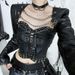 CF25256 Women's Detachable Chain Leather Jacket Dark Street Style Punk Halloween Theme Outerwear for Ladies_ecoleips.com