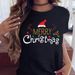 European And American Cross-border Foreign Trade Wholesale Clothing Christmas-themed Round-neck Plus-size Short-sleeve_ecoleips.com
