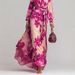 Elegant Style Printed Chiffon Long Dress V Neck Tie Waist Elegant Classy Spring New Style Long Sleeved_ecoleips.com