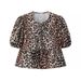 2025 Spring New Women's Fashion Leopard Print Short Sleeve Shirt_ecoleips.com