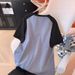 Women's Clothing Fat Girl Loose Slim Stitching Contrast Color Two Piece Dress YD2647_ecoleips.com