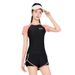 Aria Basics Women's Sports Swimsuit Tummy Control Slimming Conservative Two-Piece Professional Quick-Dry Swimwear Hot Spring_ecoleips.com