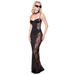 Women's Sexy Strapless Sheer Lace Panel Bodycon Maxi Dress – Elegant Club Party Gown_ecoleips.com