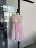 Summer Sexy Sweet 3D Flower V Neck Spaghetti Strap Puffy Dress For Women Pure Desire Style Summer Casual Party Date Dress_ecoleips.com