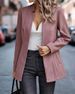 2025s 2025 New Autumn And Winter Simple Fashion Casual Solid Color Suit Cardigan Jacket Women's Clothing_ecoleips.com