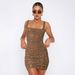 European And American Women's Clothing Sexy Square-neck Rhinestone Backless Slip High-end Fashion Bodycon Dress_ecoleips.com