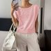Diyun Cross-Border European And American Casual Vacation Summer Solid Color Short Sleeve Sweater Women's Fashion 2025_ecoleips.com