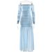 Women's Clothing Summer Fashion Temperament One Shoulder Long Skirt Sexy Backless Pleated Slim Dress Female_ecoleips.com