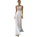 Elegant One-Shoulder Wedding Dress With Sheer Cape – High Waist Mermaid Gown For Brides, Evening Banquet & Party (Sizes 2-16)_ecoleips.com