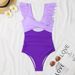 Aria Basics 2024 New Cross-Border European And American Women's Ruffle One-Piece Bikini Swimsuit Slim Fit In Multiple Colors_ecoleips.com