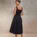 Women's Elegant Floral Embossed Vest Dress Midi Length Polished Polo Neck Versatile Elegance_ecoleips.com