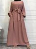 Hot Selle Simple Style Moroccan Dresses Kaftan Turkey Solid Color Gulf Abayas Islamic Women Long Dress Muslim Saudi Robe Ramadan_ecoleips.com