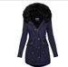 girl Cross-Border Size Jacket Women's Fashion European And American Style Autumn Winter Thickened Fur Collar Hooded_ecoleips.com