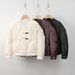 New Down Jacket Casual Autumn And Winter Simple Wave National Style Solid Color Round Neck Loose Coat_ecoleips.com